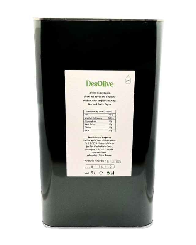 DesOlive Olio extra Vergine di Oliva Latium EVOO